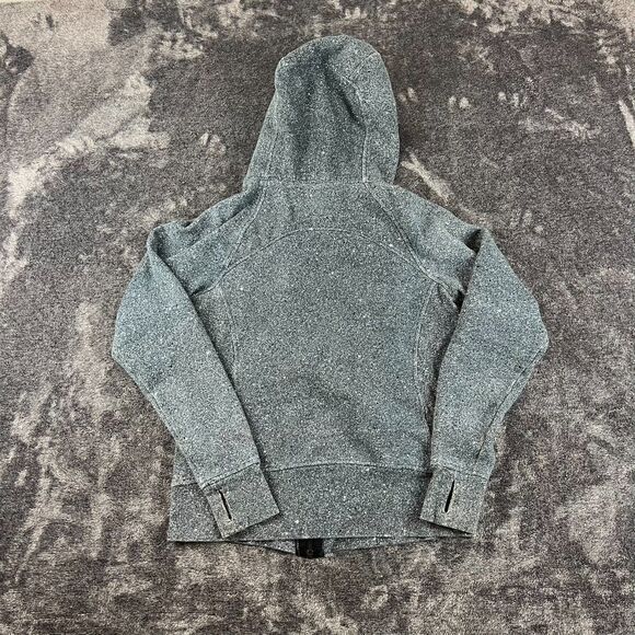 Lululemon Scuba Hoodie Full Zip Jacket Speckled Blue Thumb Holes Fleece 8 - Picture 9 of 12